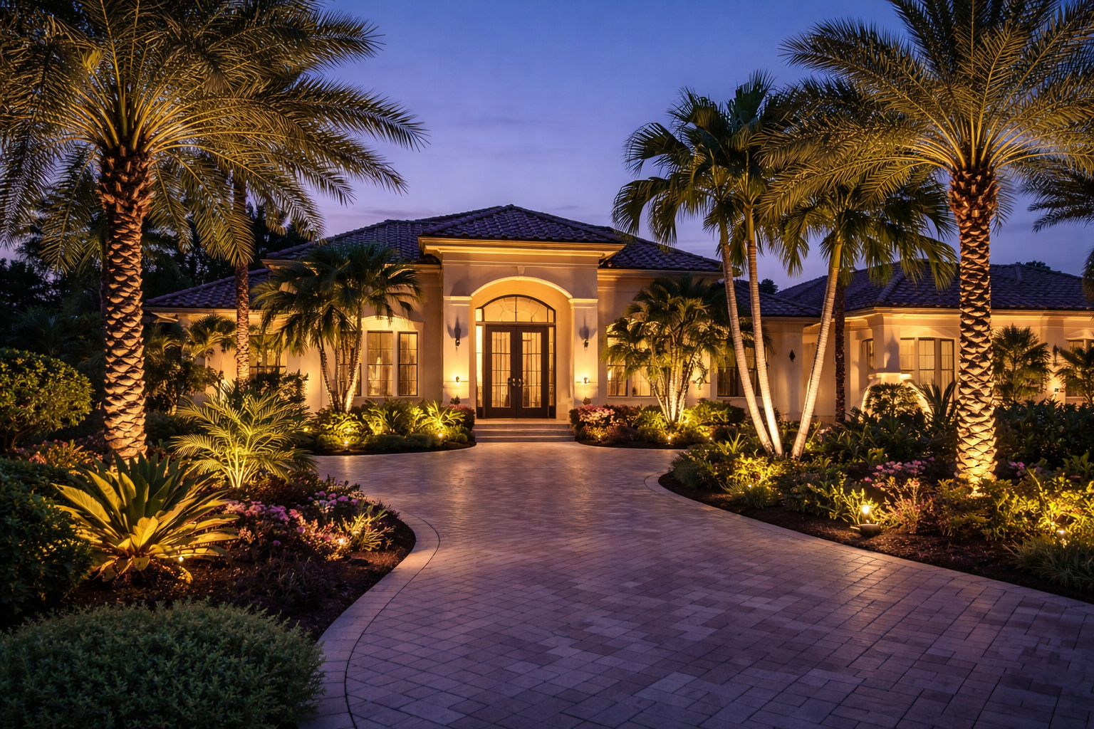 landscape garden bed lighting in Lakewood Ranch, FL